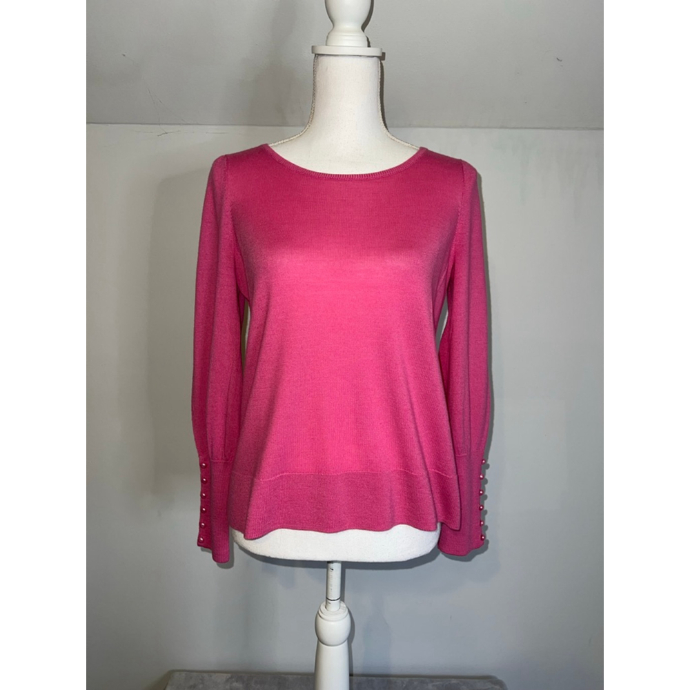 Women's Talbots Pink Pure Merino Wool Crew Neck Sweater S